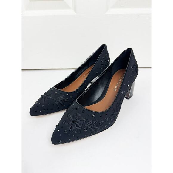 NWB DONALD PLINER BEADED SUZETTE BLOCK HEEL 8 - Picture 2 of 7